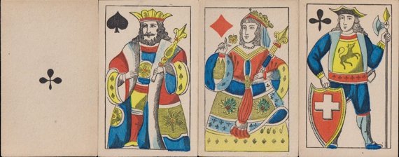 Geneva-style playing cars, full-lenght figures