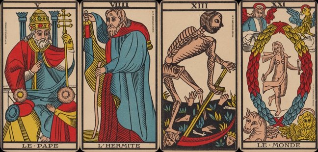 Milanese, Marseillais and Flemish Tarot decks: the trumps