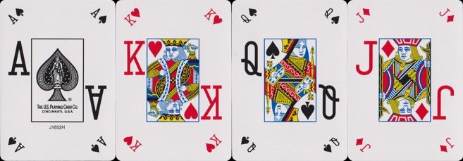 USPC's playing cards, peek indices