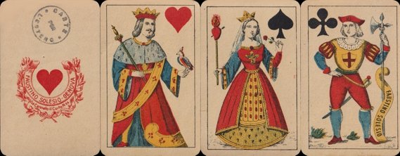 Lyon & Milan-style playing cards, full-lenght figures