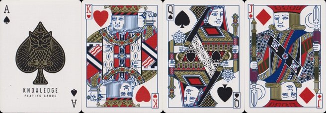 Legends' playing cards, based on the Verdye deck