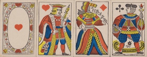 Neuchâtel-style playing cards, full-lengh figures