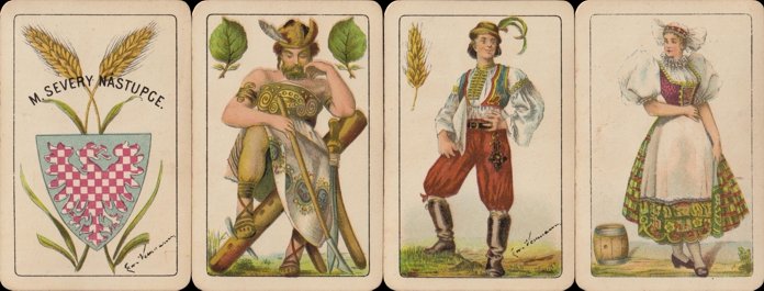 Czech playing cards with unconventional suits