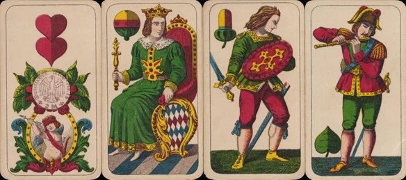 German-suited sample, Bavarian pattern | Atlas of Playing Cards