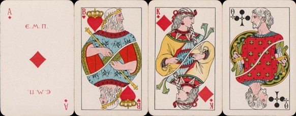 Greek-style playing cards