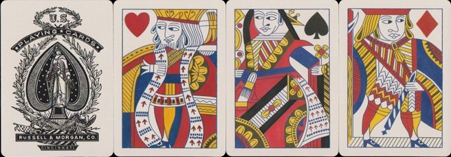 English-style playing cards, full-lenght figures