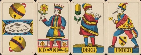 Swiss-suited sample, with Banner | Atlas of Playing Cards