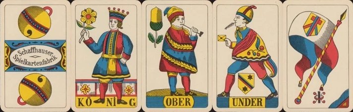 Swiss-suited sample, with Banner | Atlas of Playing Cards
